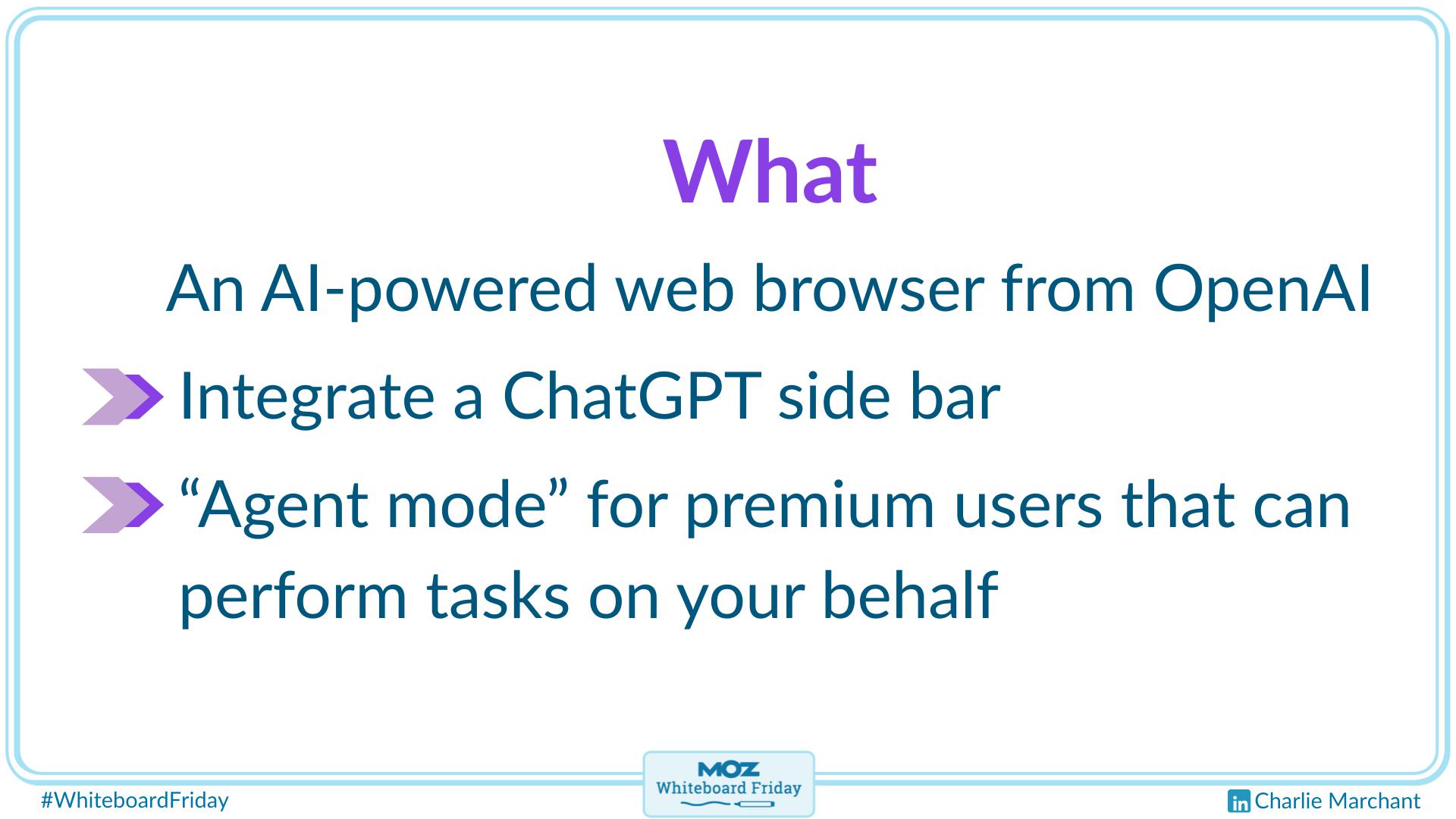 Zoomed in section of the whiteboard about what ChatGPT Atlas is.