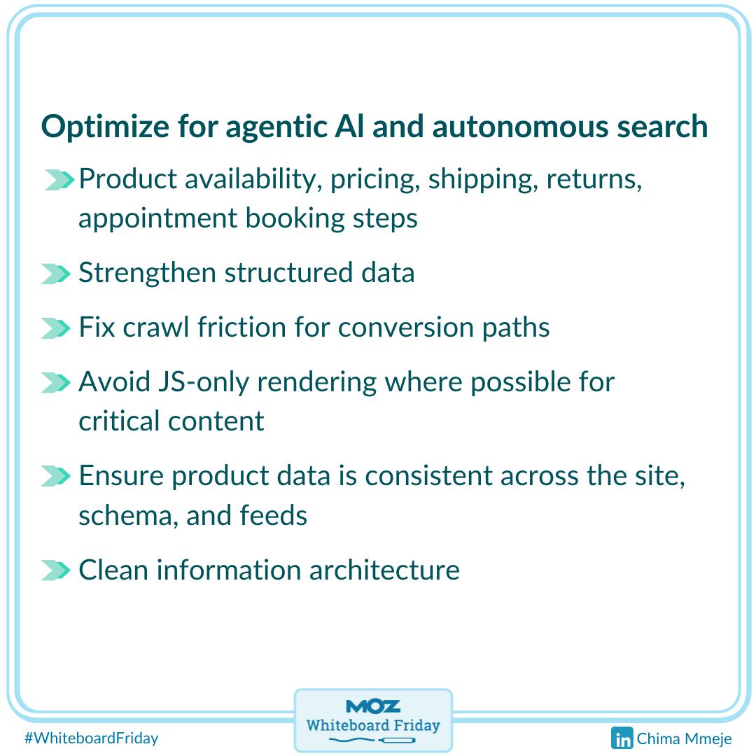 Zoomed-in portion of the digital whiteboard outlining the section on how to optimize for agentic AI.