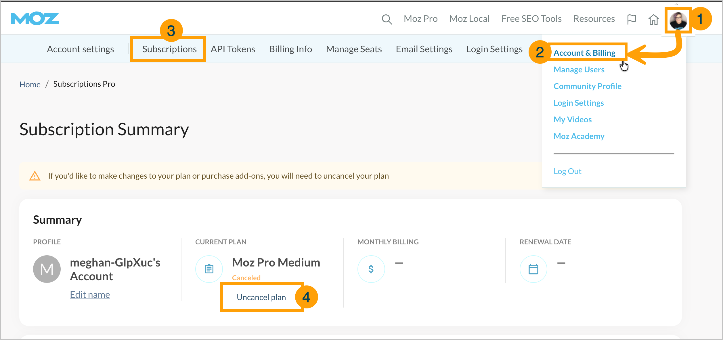 Within your subscriptions page you can undo your cancellation prior to the end of your billing period.
